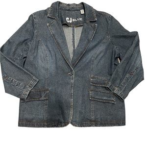 DENIM JACKET by CJ Blue.  Size 18 W. BL/RD 9